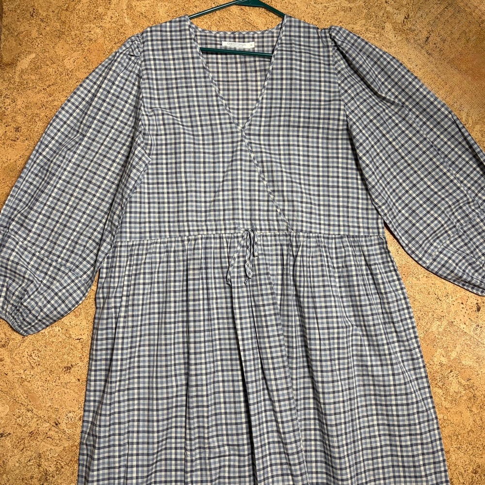 Christy Dawn The Saunders 100% Organic Cotton Slate Gingham Dress NWOT Sz XL - Picture 10 of 17